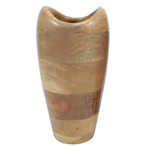 Wooden Flower Vase Sm 4"DX15"HT